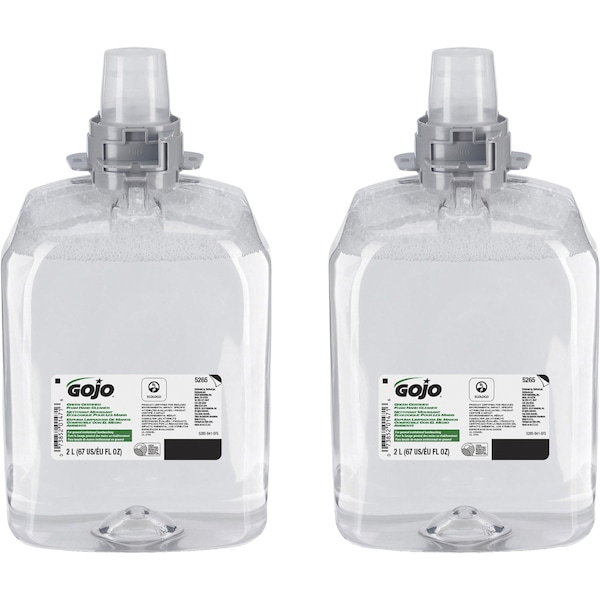 Gojo 67.6 fl oz (1999.2 mL) FMX-20 Green Certified Foam Hand Cleaner Refill 2 PK GOJ526502 - main